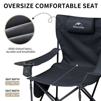 An image of a Naturehike 2-in-1 Foldable Reclining Chair with Attached Table by Naturehike official store