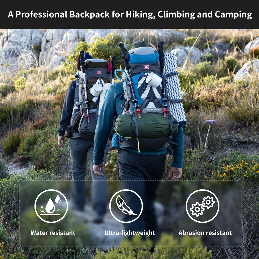 allintitle 70 liter hiking backpack 70+5L Mountaineering Backpack – Naturehike