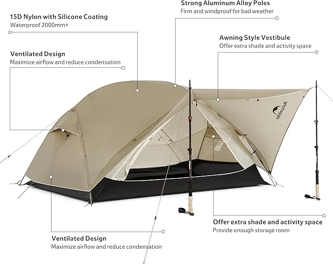 Mongar™ UL 2-Person Ultralight Backpacking Tent - Naturehike