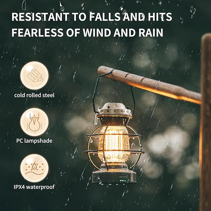 Naturehike LED Camping Lamp IPX4 Waterproof Stepless Dimming 10000mAh Battery