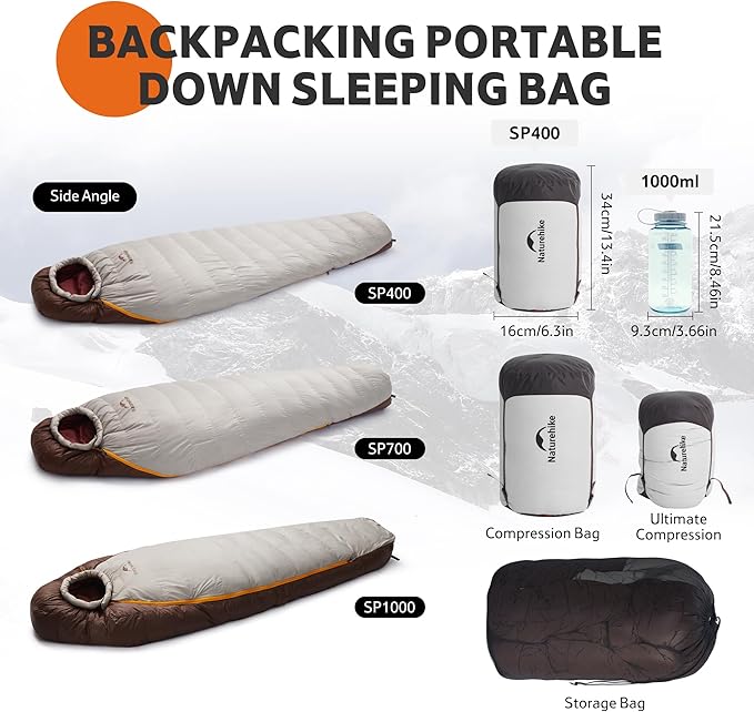 Snowbird™ SP400 Down Mummy Sleeping Bag 39°F / 3.8°C – Naturehike