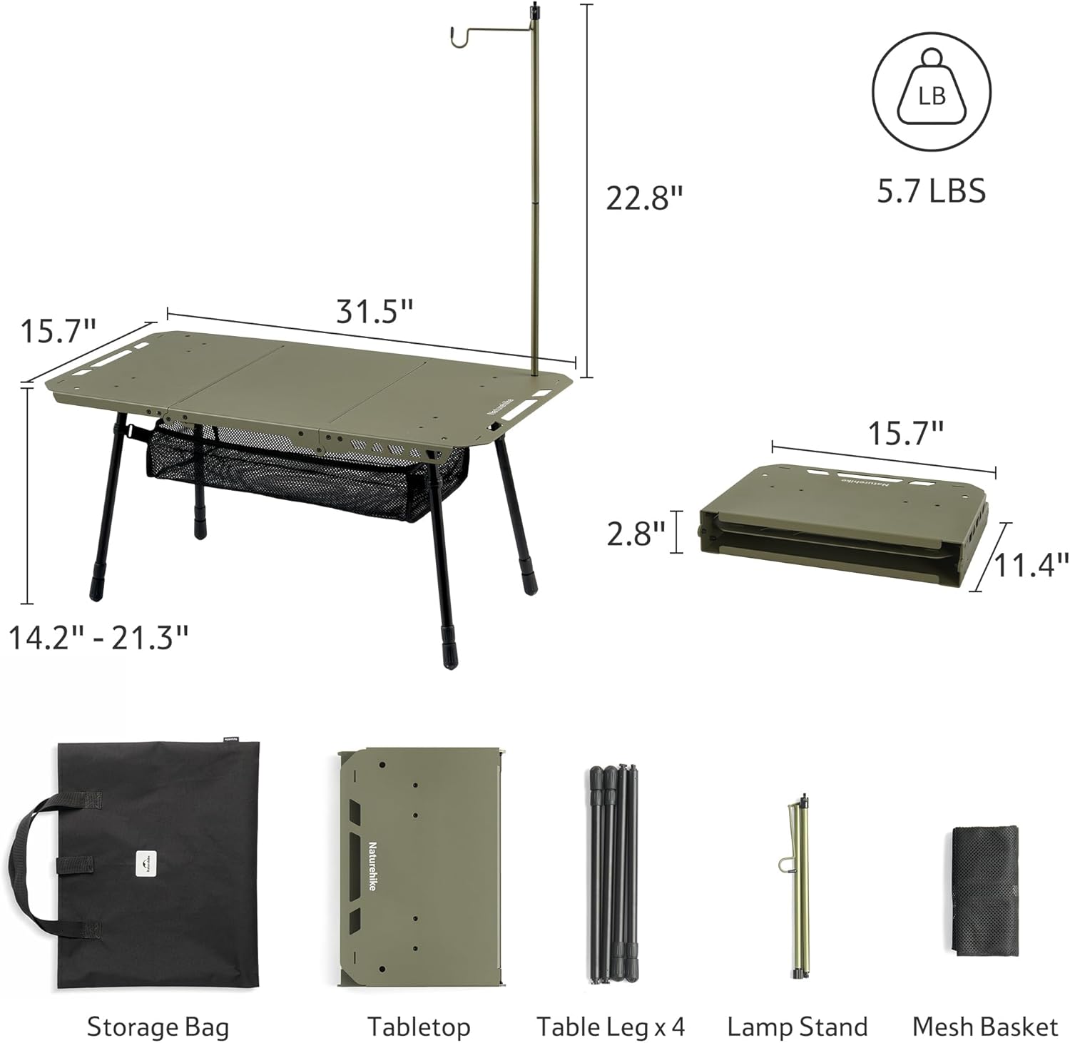 StarCore™ H02 Tactical Camping Table – Naturehike