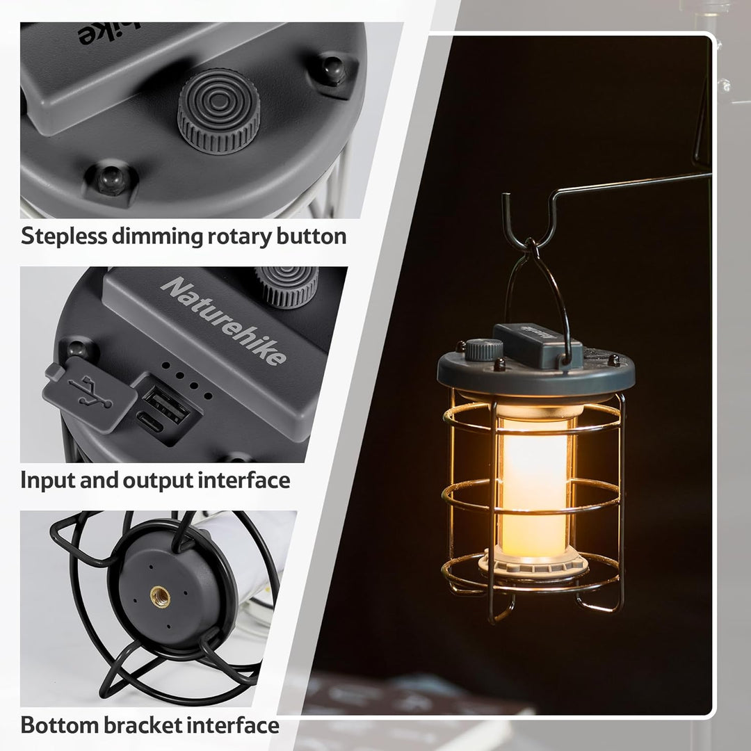 Naturehike Rechargeable Camping Light Portable Lantern with Hook
