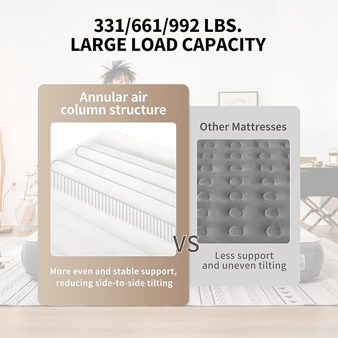 Materasso ad aria Naturehike Morning View con pompa integrata per letto da campeggio