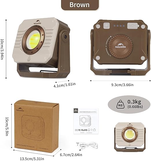Naturehike LED Work Light 1200 Lumen Rechargeable Waterproof