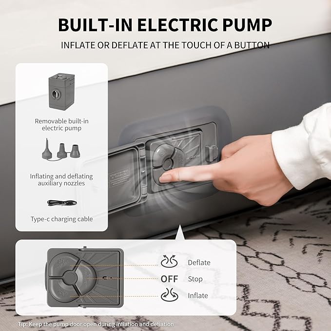 Materasso ad aria Naturehike Morning View con pompa integrata per letto da campeggio