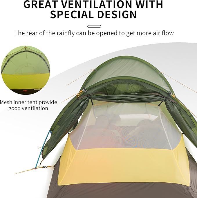 Opalus 2-Person 4-Season Tunnel Backpacking Tent | Naturehike