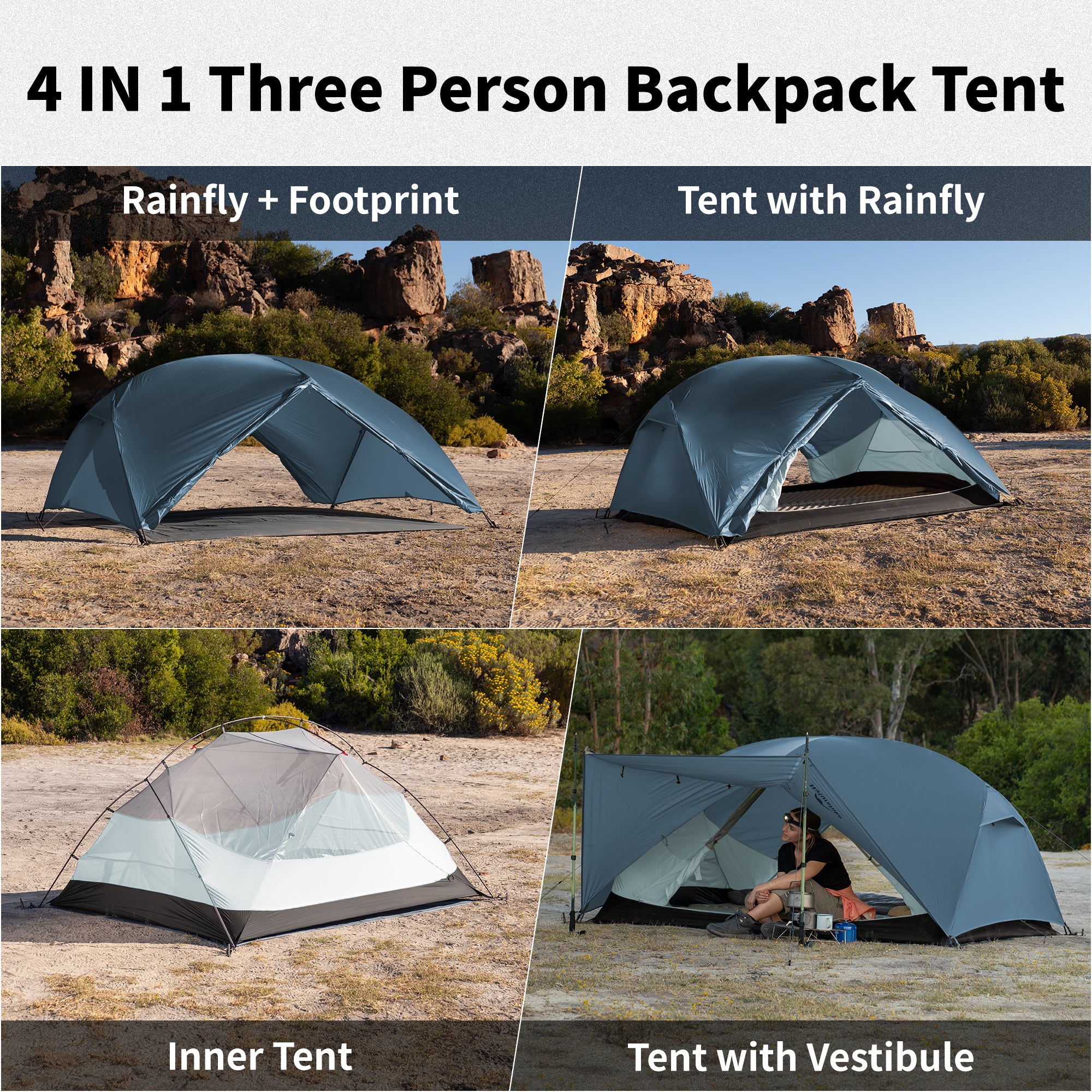 Mongar™ BASE 3-Person Backpacking Tent – Naturehike