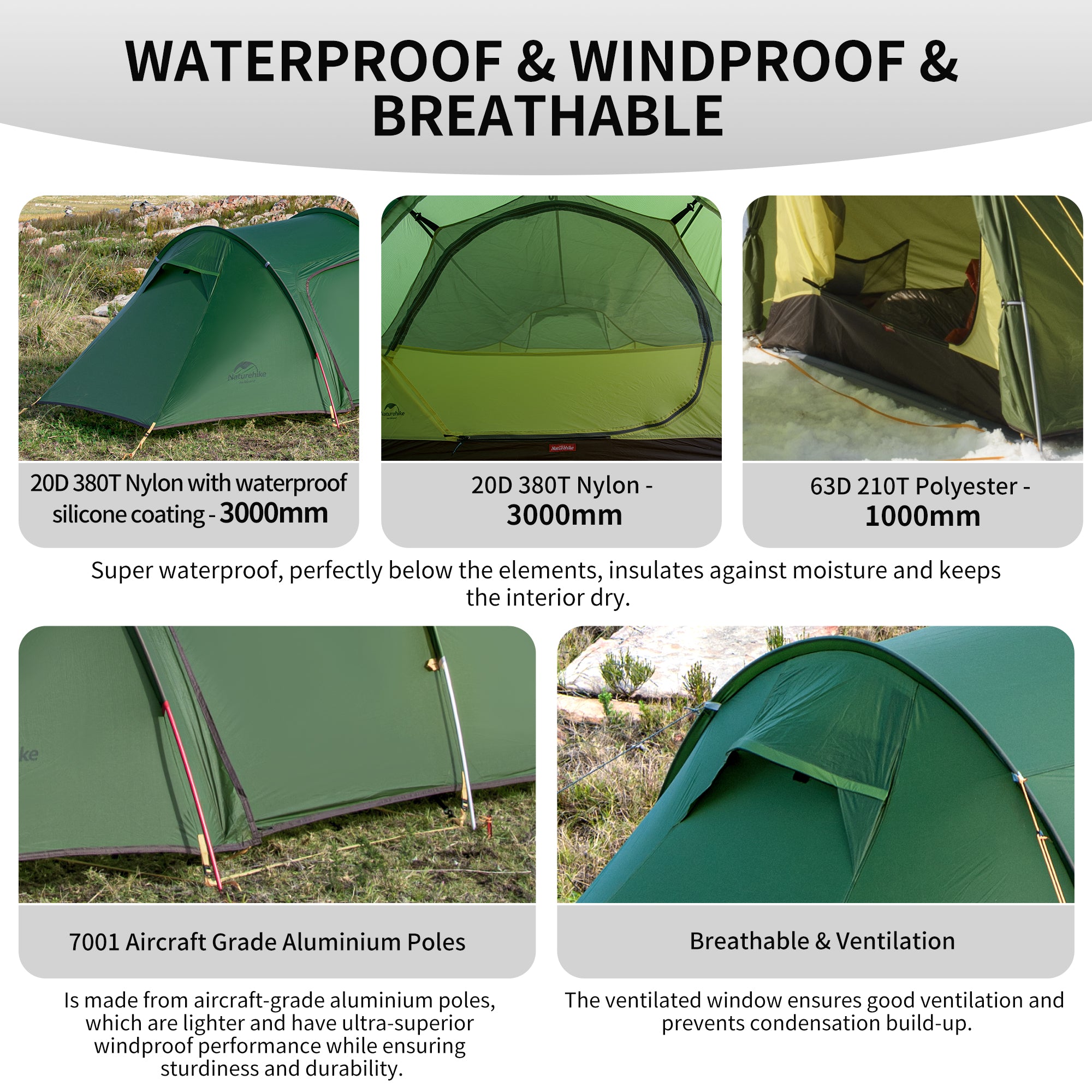 Opalus™ 2人用 4シーズン トンネルテント – Naturehike