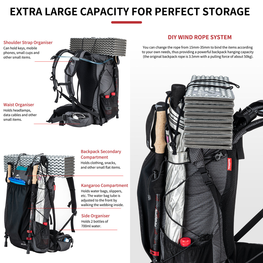 Rock 60+5L Hiking Backpack