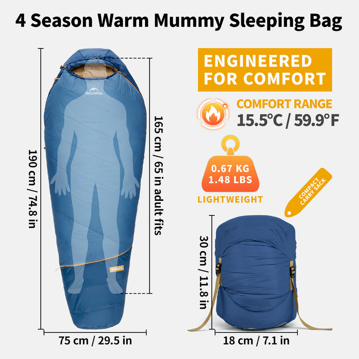 Mujin™ Pro Synthetic Mummy Sleeping Bag 41°F / 5°C