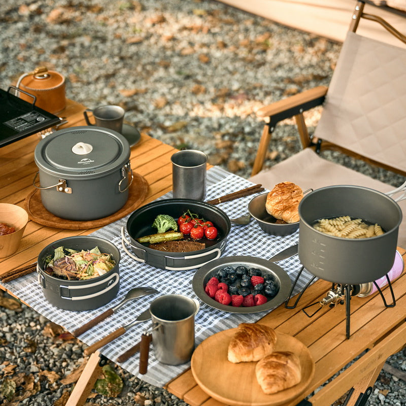 An image of a Naturehike JianXing Aluminum Camping Cookware Set by Naturehike official store