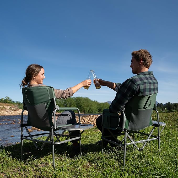 Naturehike Folding Camping Director Chair with Side Table and Storage