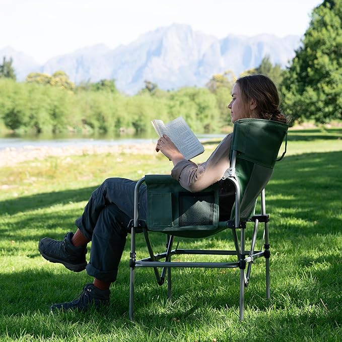 Naturehike Folding Camping Director Chair with Side Table and Storage Pockets - Naturehike