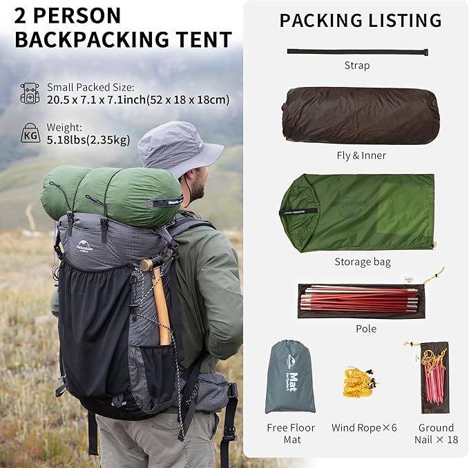 Opalus™ 2-Person 4-Season Tunnel Backpacking Tent