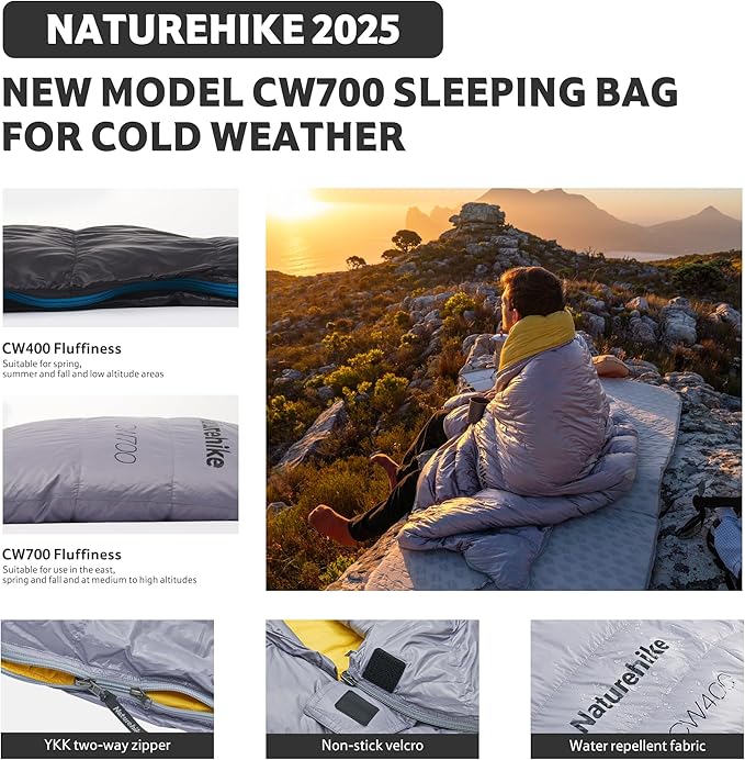 CW™700 Down Ultralight Sleeping Bag 29°F / -1.7°C – Naturehike