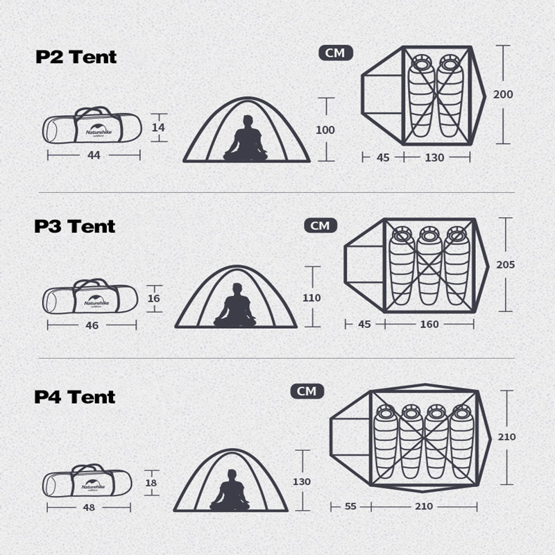 4 man tent dimensions P-Series Family Camping Tent