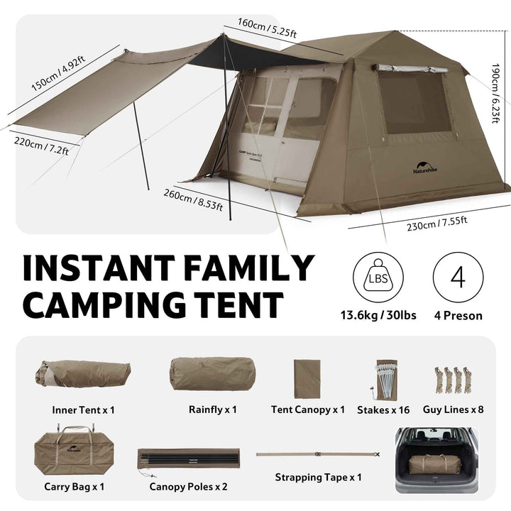 Village™ 6.0 4-Person Instant Cabin Tent