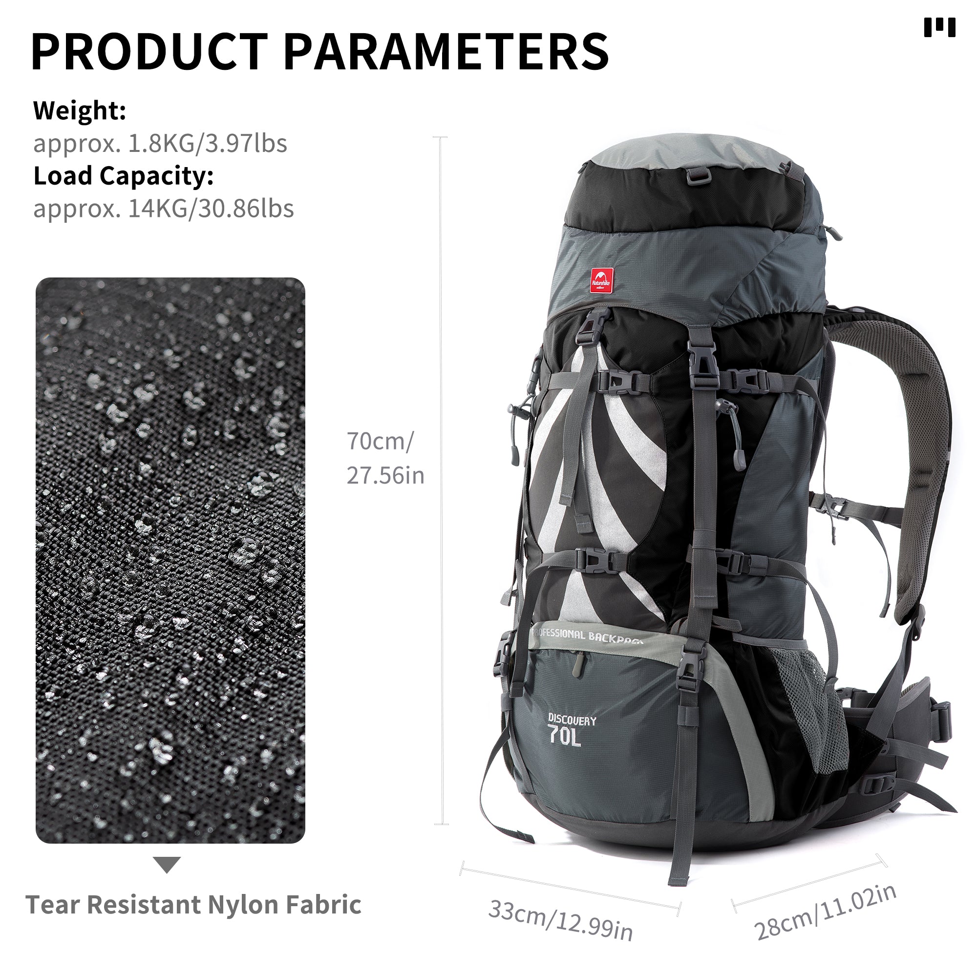 70+5L Mountaineering Backpack – Naturehike