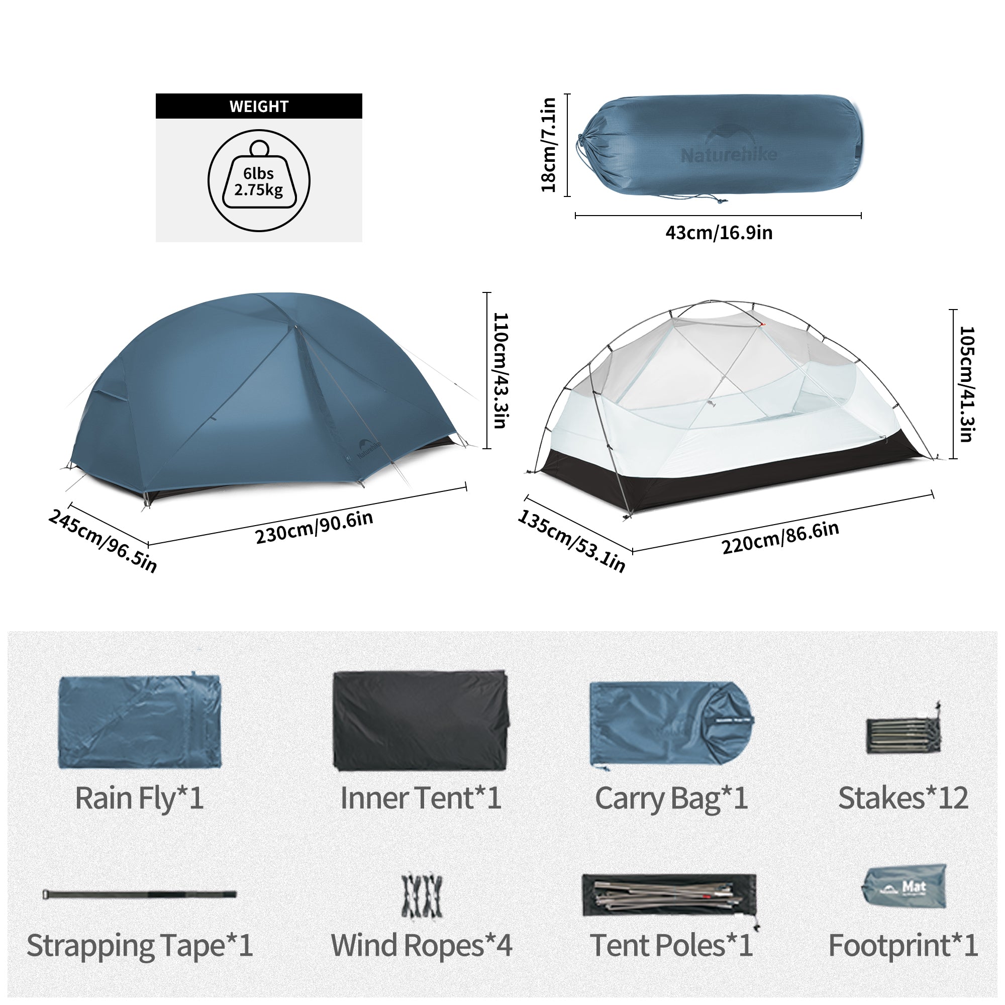 Mongar™ BASE 2-Person Backpacking Tent – Naturehike