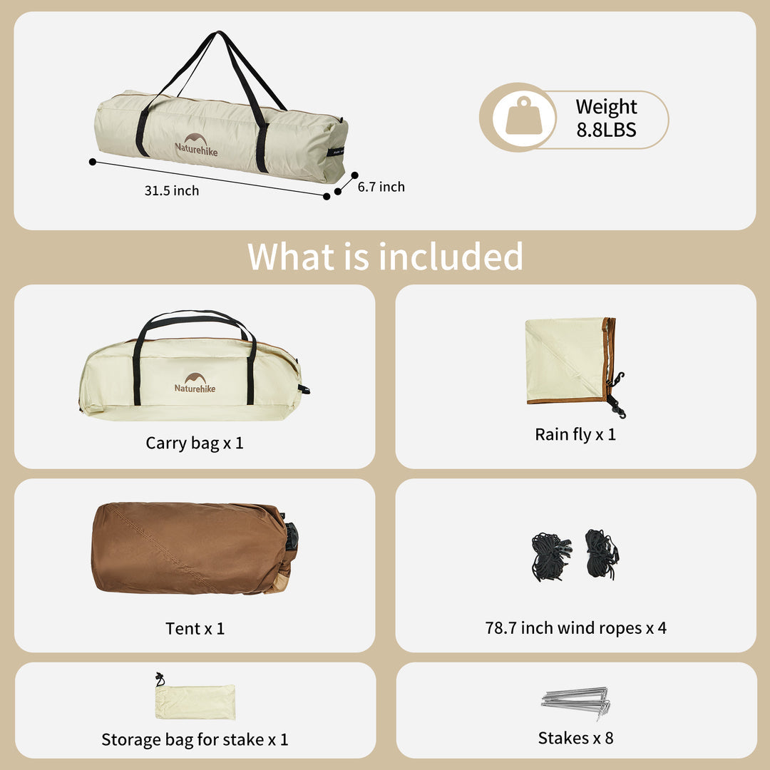 zelt im handgepäck Ango Picnic Automatic 3 Personen Zelt – Naturehike