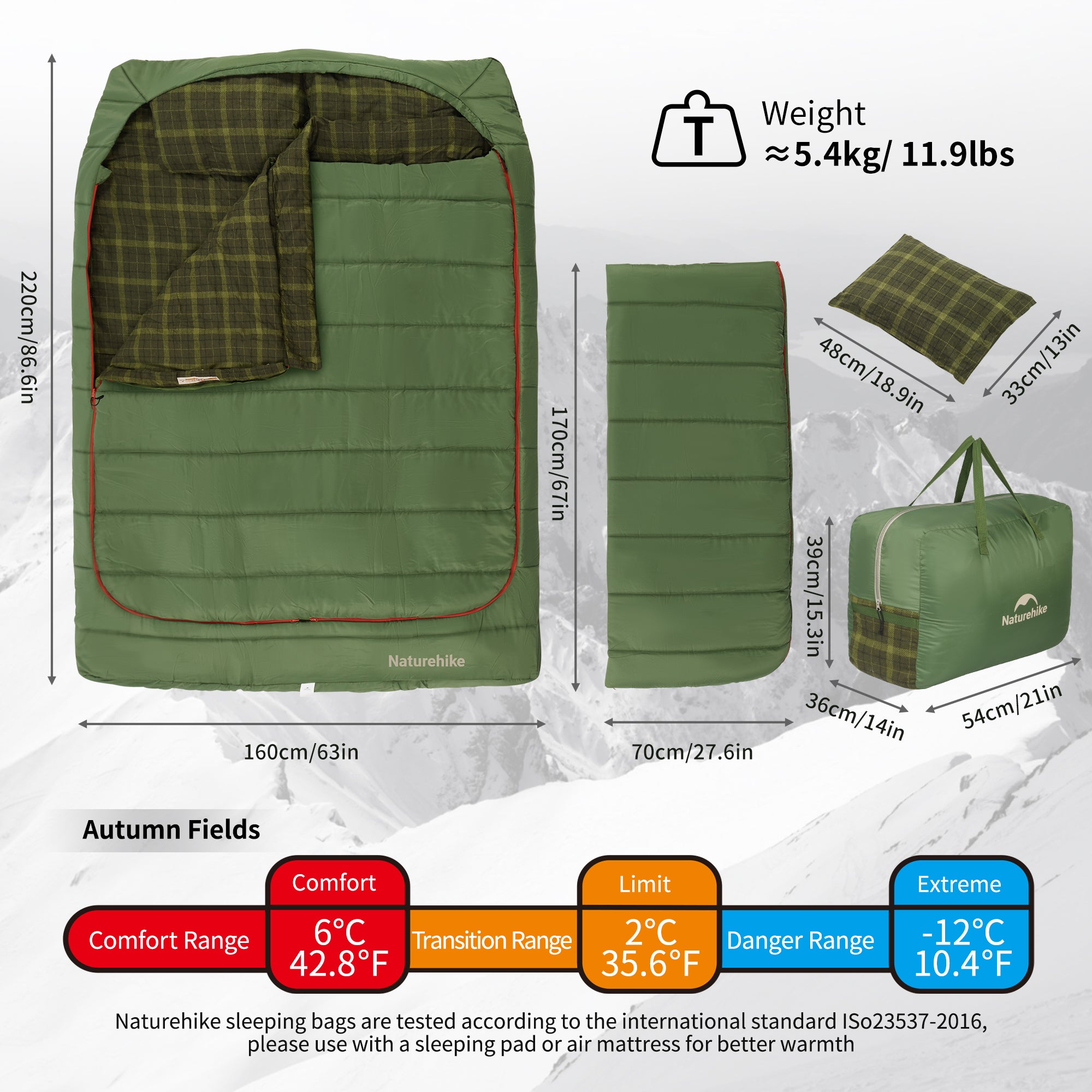 AutumnField™ Double Synthetic Sleeping Bag 43°F / 6°C | Naturehike