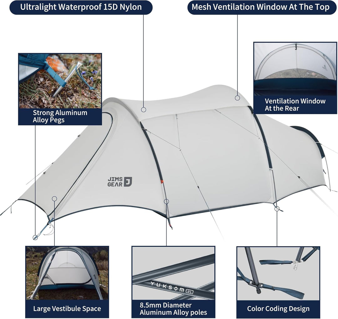 test tunnelzelte 2 personen DABAN™ Ultraleichtes 2-Personen-Tunnelzelt für alle vier Jahreszeiten – Naturehike