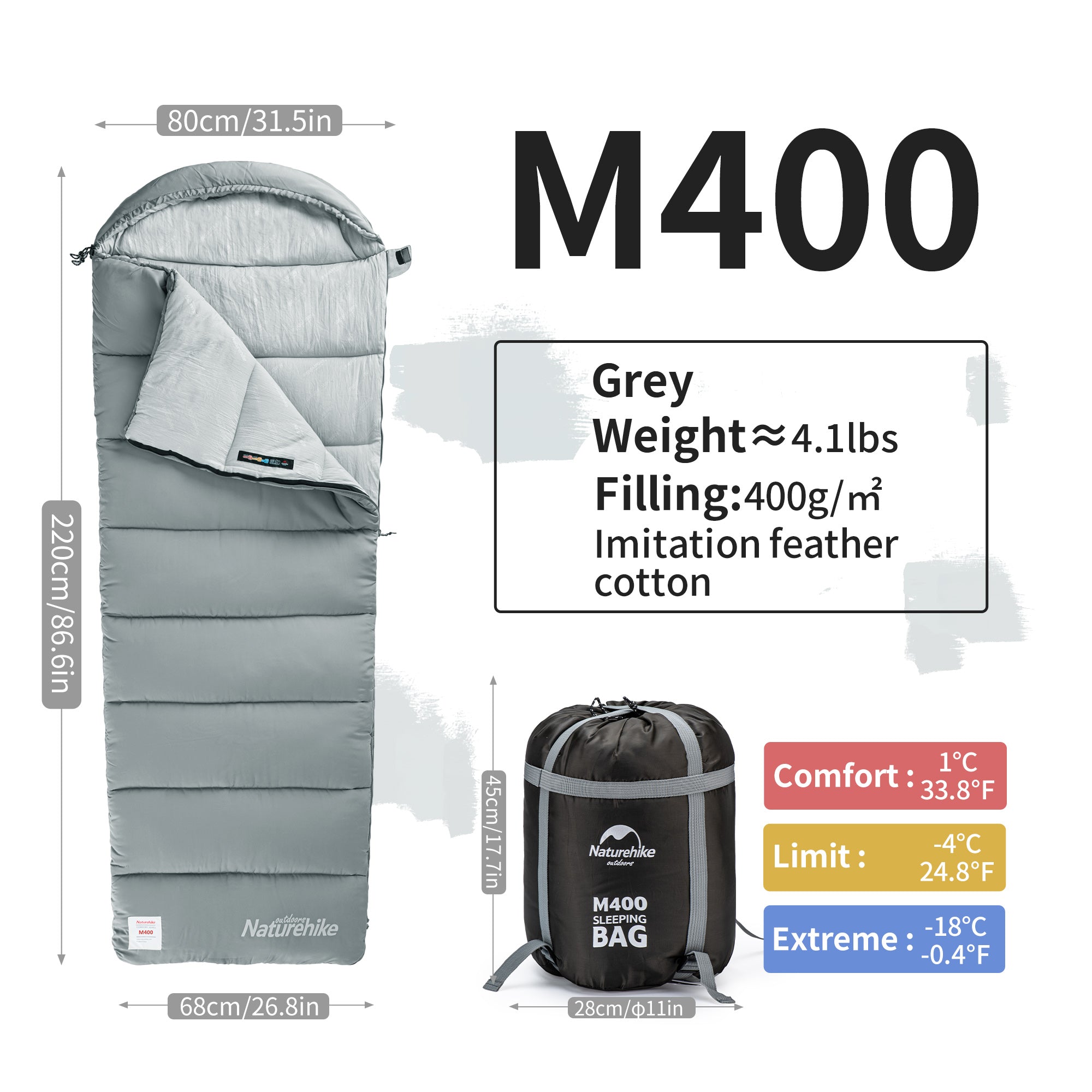 SunTherm™ M180 Synthetic Sleeping Bag 53°F / 12°C – Naturehike