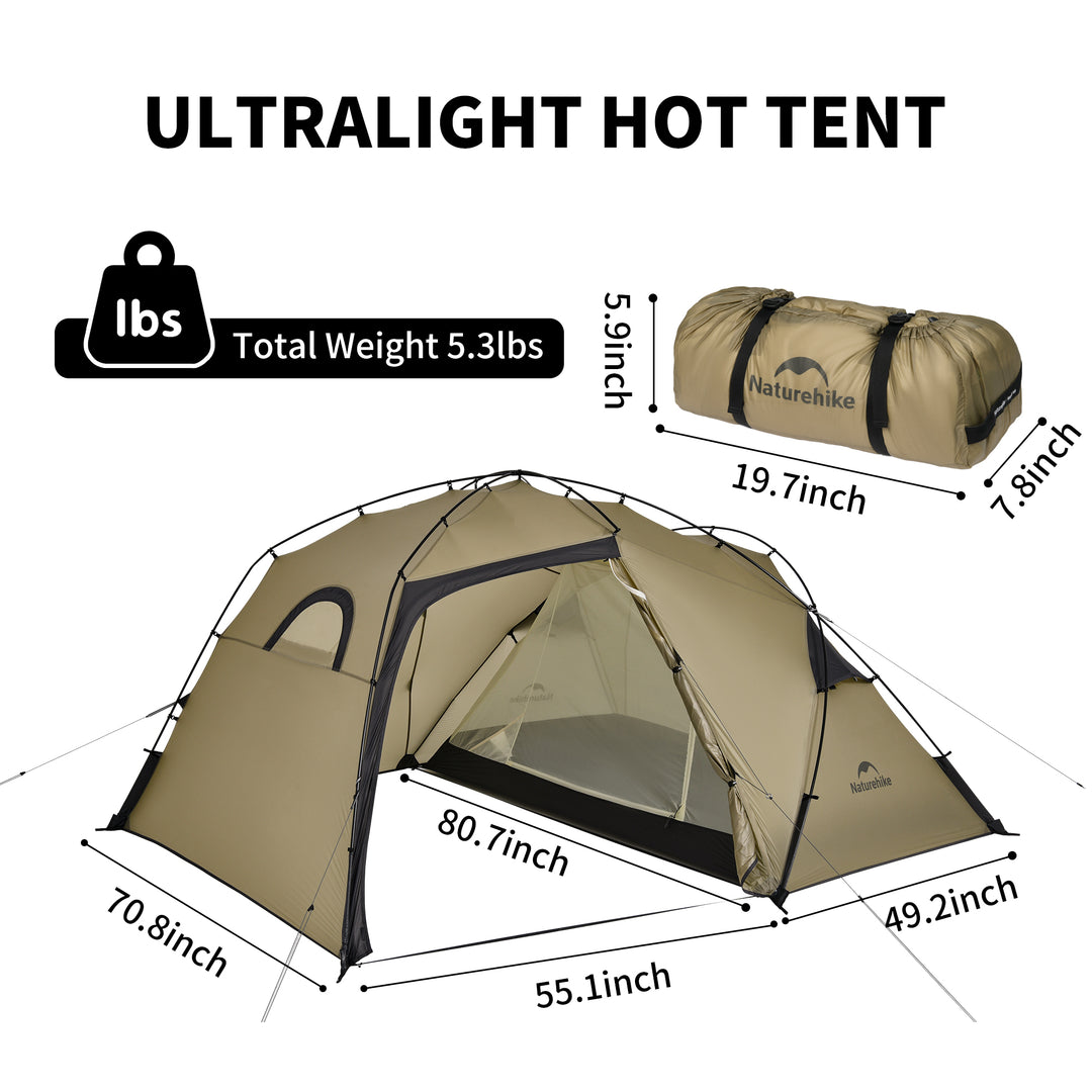 one touch tent Massif Solo 2-Person 4-Season Hot Tent