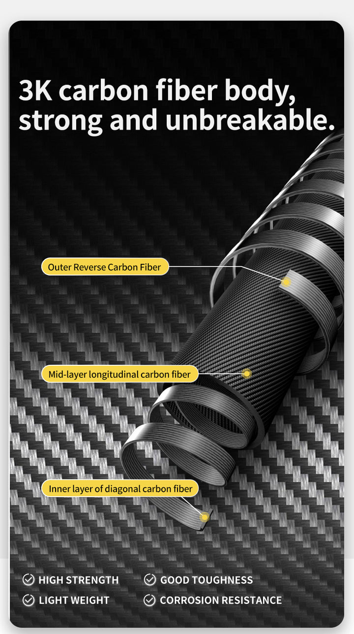 Far Wind™ Three-section Telescopic Carbon Trekking Pole