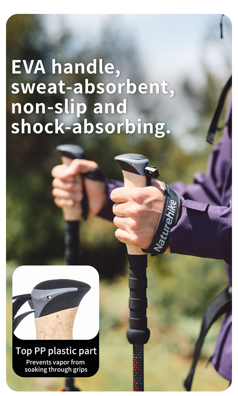 Far Wind™ Three-section Telescopic Carbon Trekking Pole