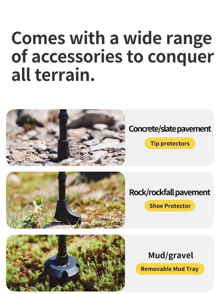 Far Wind™ Three-section Telescopic Carbon Trekking Pole