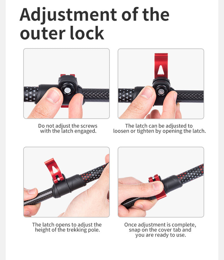 Far Wind™ Three-section Telescopic Carbon Trekking Pole