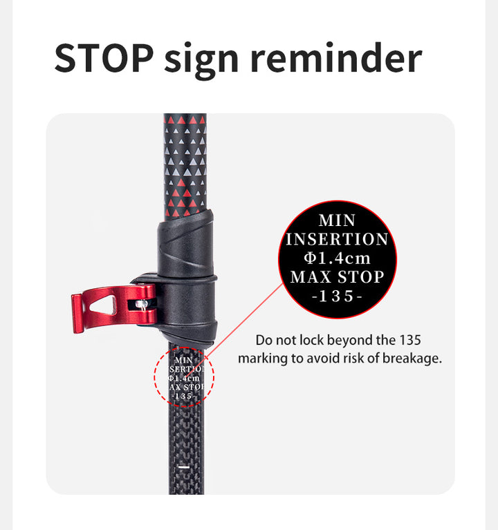 Far Wind™ Three-section Telescopic Carbon Trekking Pole