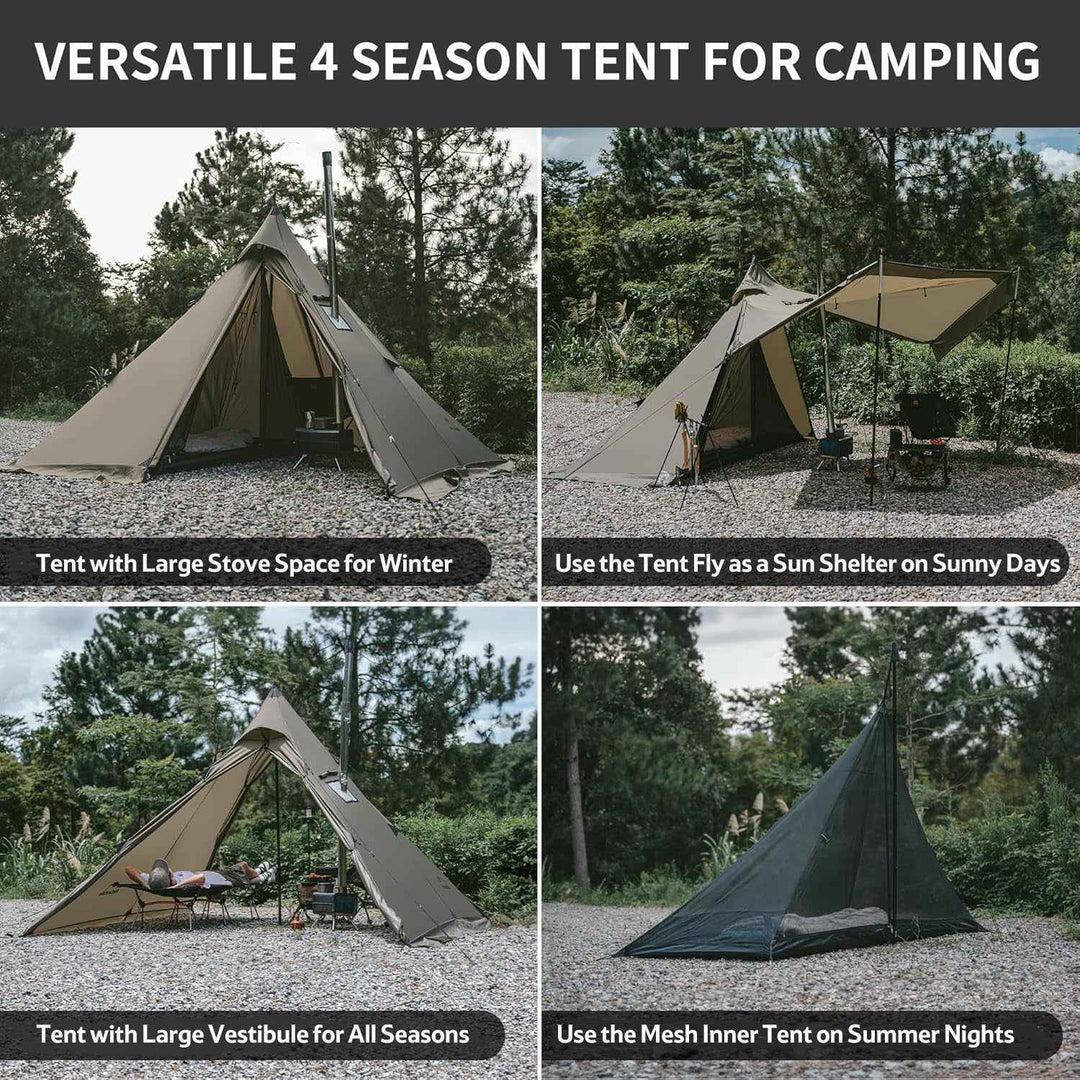 Ranch Fire 4-Person Pyramid Hot Tent