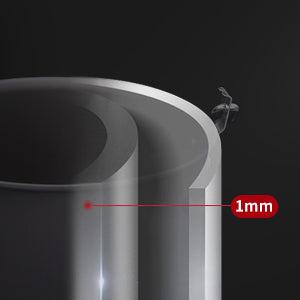 Close-up view illustrating the 1mm thick aluminum plate of the 4-6 Persons Aluminum Alloy Hanging Pot, showcasing its enhanced durability and strength compared to standard thinner designs for long-lasting outdoor use.