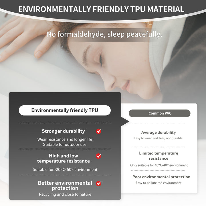 Libamboo Modular Inflatable Pad made from durable TPU material, heat- and cold-resistant, long-lasting, and eco-friendly. Ideal for outdoor camping, hiking, and backpacking.