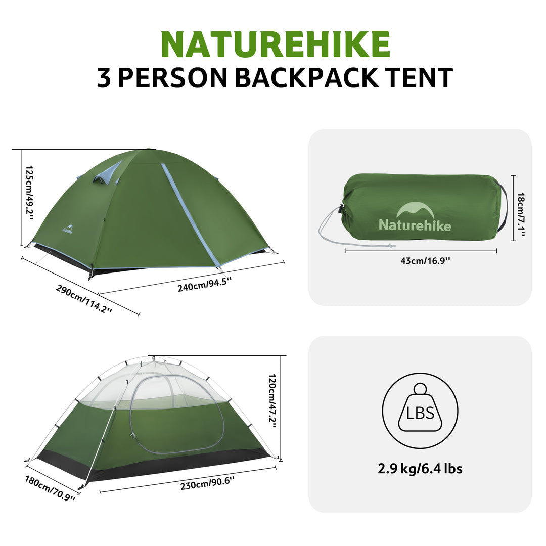 tent amount Bleik™ 3-Person Backpacking Tent