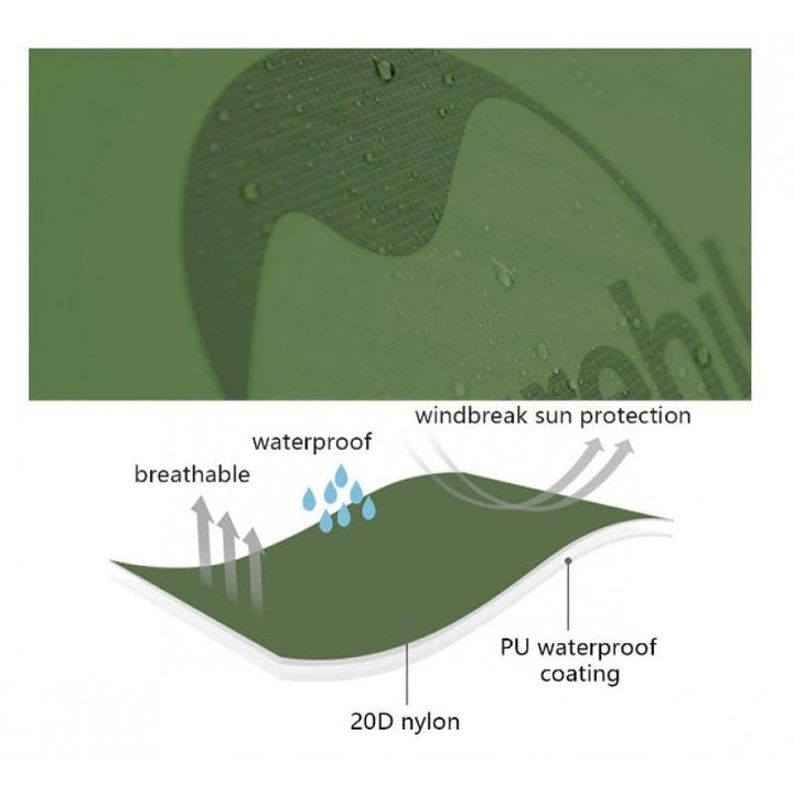 Naturehike Cloud Trek 2 men tent fabric close-up on white background, showing breathable, waterproof, and windbreak material with sun protection, made from 20D nylon with PU waterproof coating, ideal for ultralight backpacking and camping gear on sale.