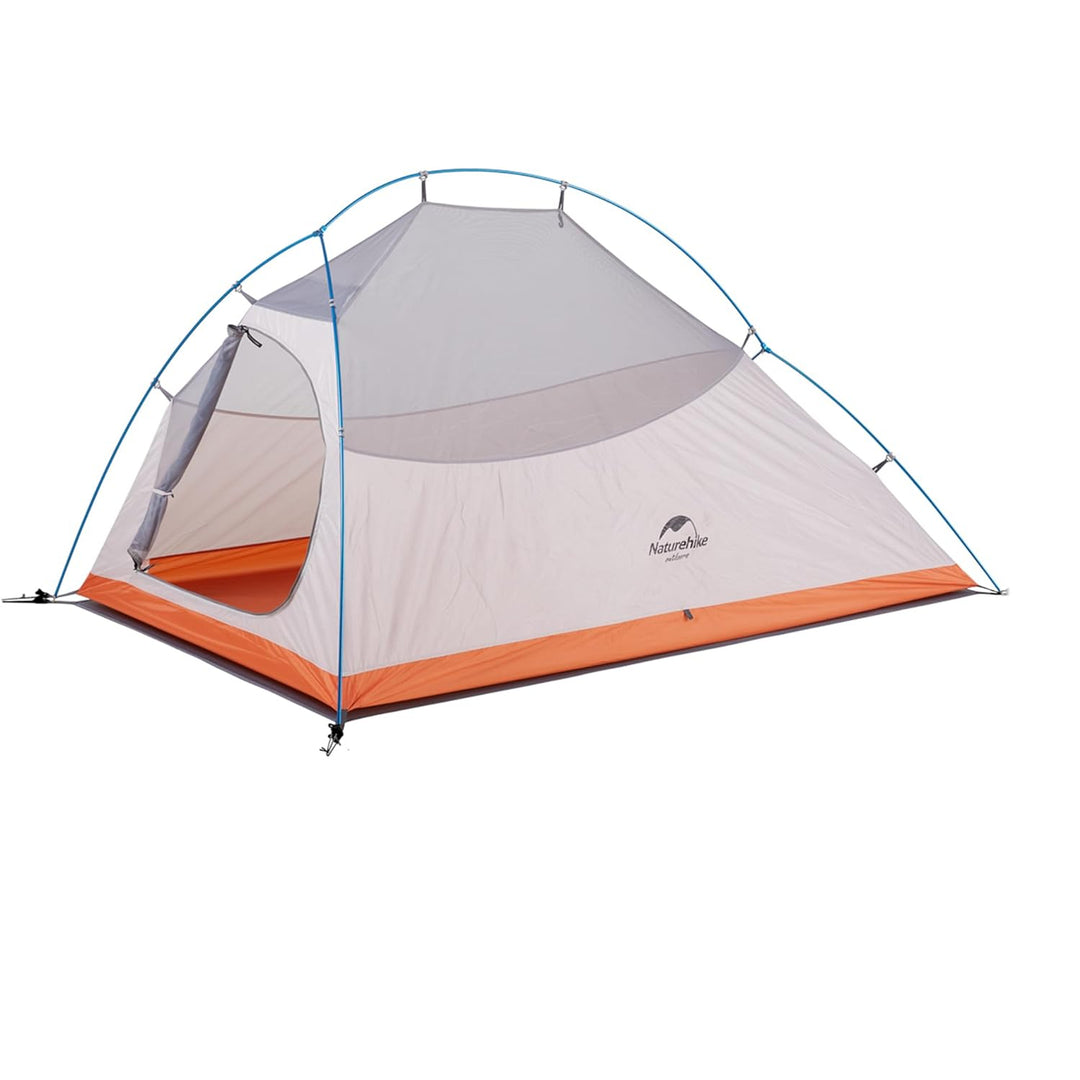 Naturehike Cloud Up 2-Person Ultralight Backpacking Tent inner tent in orange on a white background, breathable and well-ventilated, ideal for lightweight backpacking, camping, and outdoor adventures