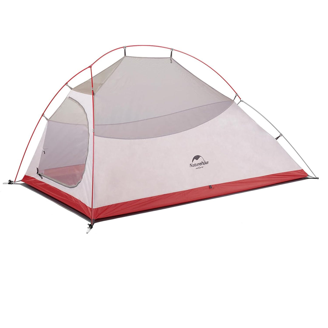 Naturehike Cloud Up 2-Person Ultralight Backpacking Tent inner tent setup in grey on a white background, breathable mesh inner tent for lightweight backpacking, camping, and outdoor gear