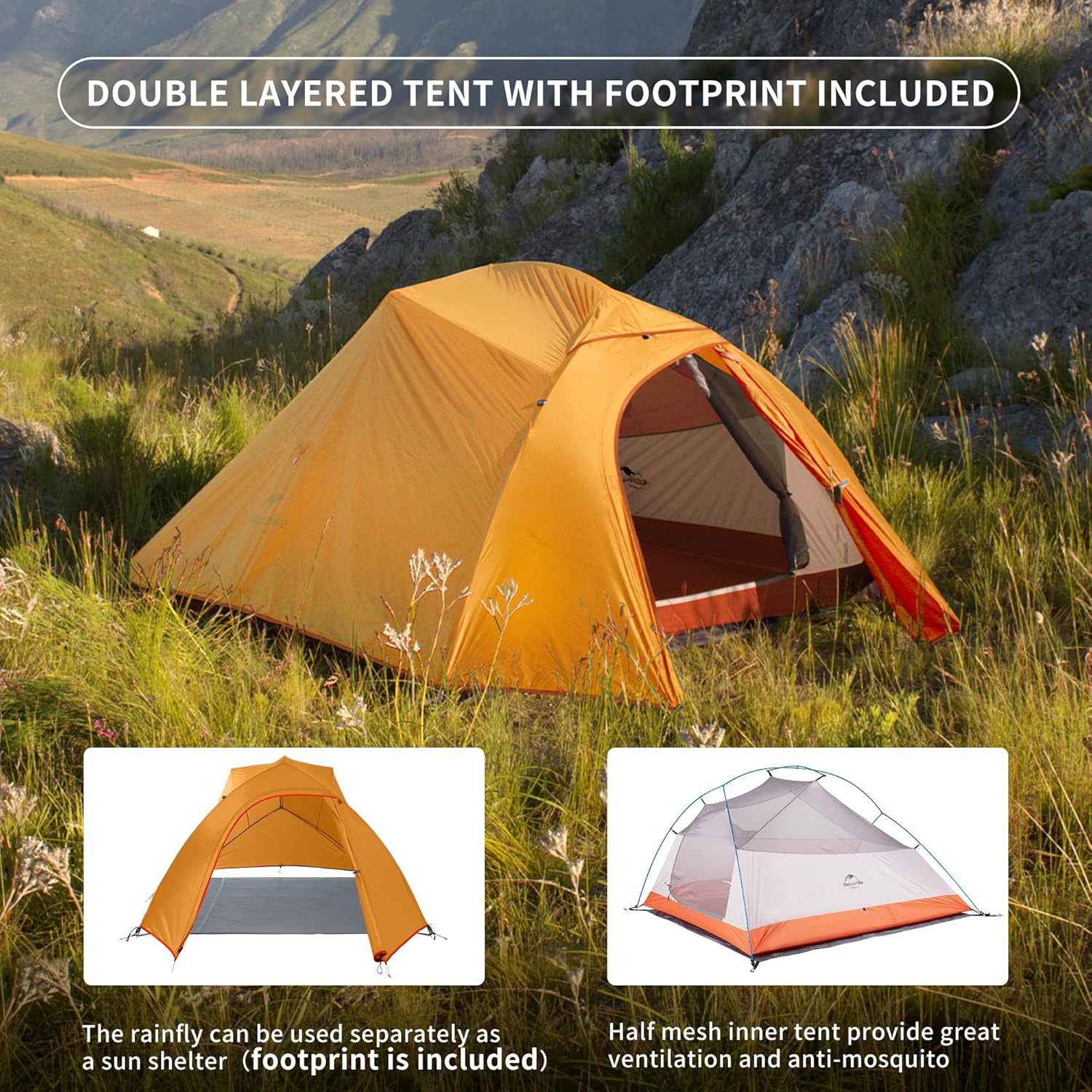 Cloud Up™ Base 3-Person Ultralight Backpacking Tent | Naturehike