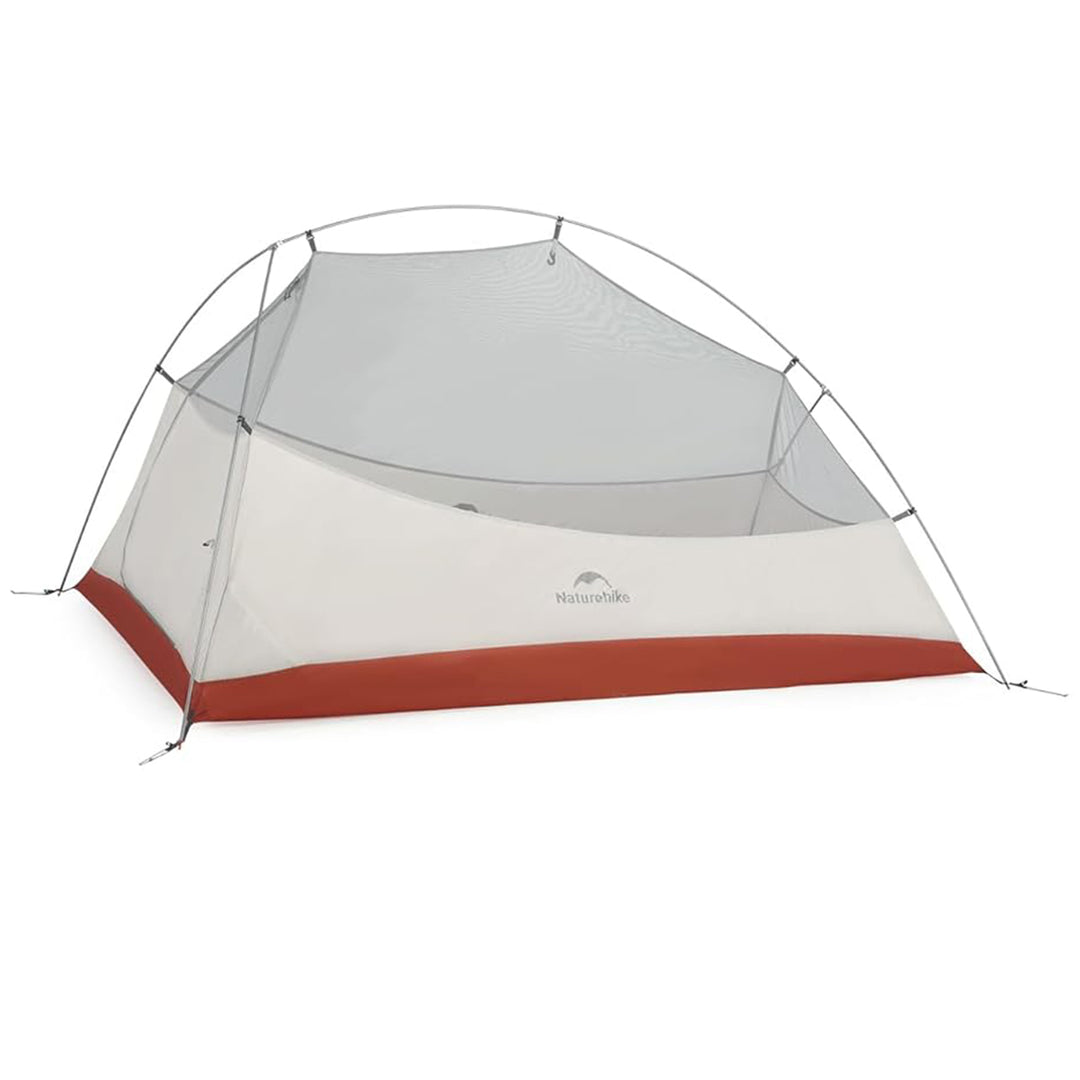 Naturehike Cloud Up Pro 2-person ultralight backpacking tent inner tent set up on white background, featuring breathable mesh, lightweight design, and excellent ventilation for comfortable camping and hiking.