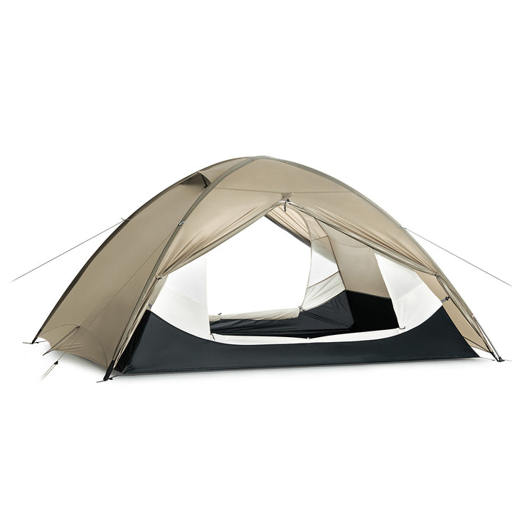 Naturehike Giling PRO 1-Person 4-season backpacking tent with both doors open for ventilation, lightweight waterproof solo camping tent designed for hiking, trekking, and all-season outdoor adventures.