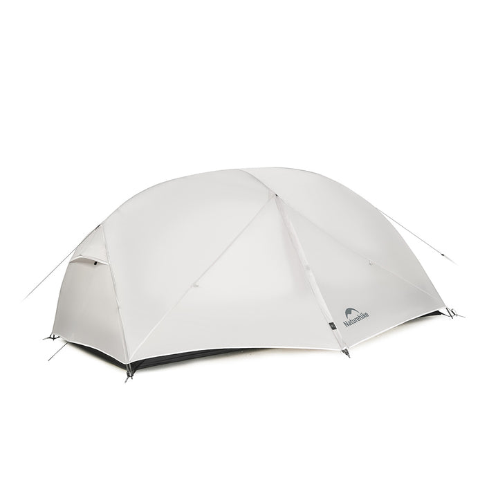 Naturehike Mongar Pro 1-Person ultralight backpacking tent fully pitched on white background, freestanding double wall 3 season waterproof hiking and trekking tent with aluminum poles for solo camping adventures