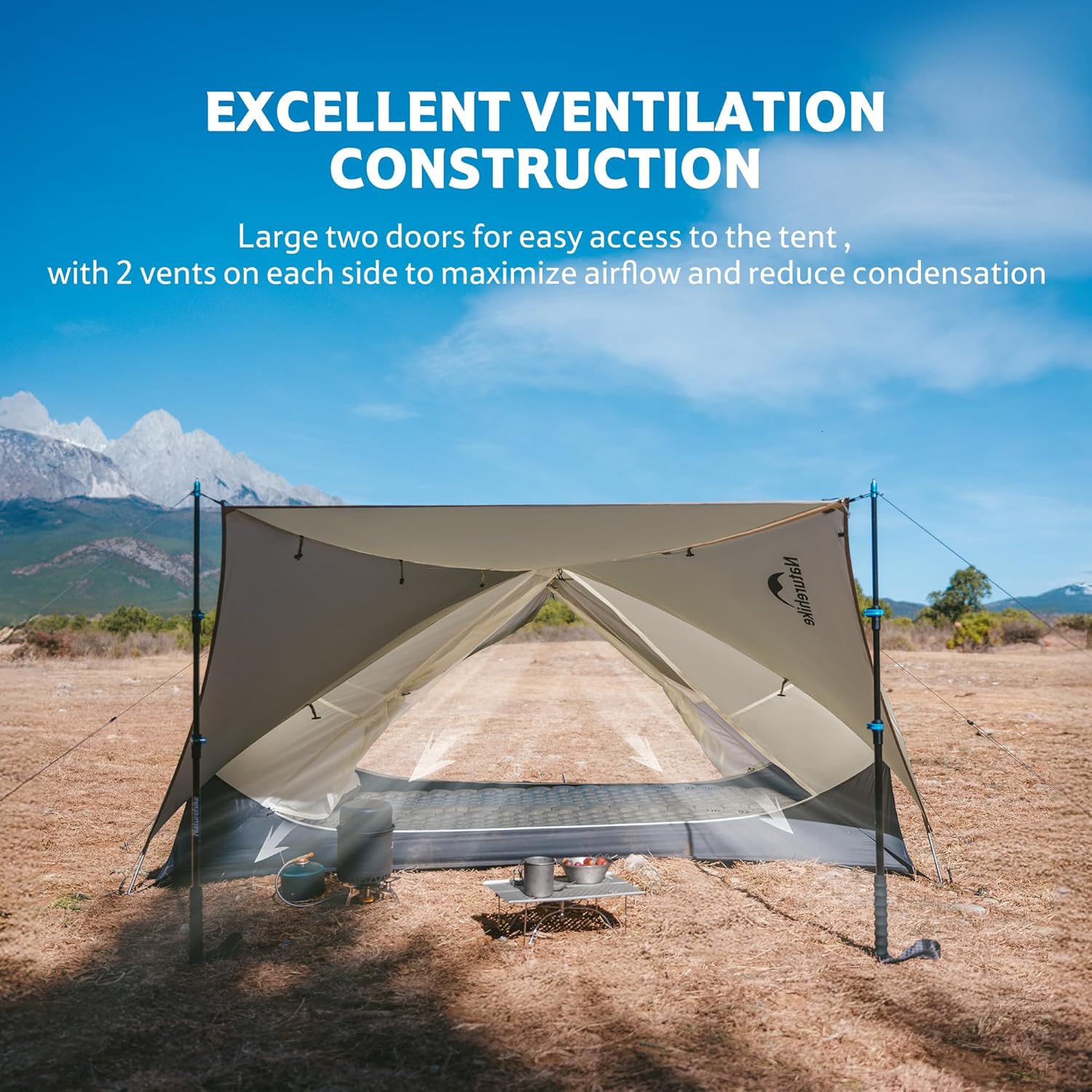 Naturehike Mongar 2 Person Backpacking Tent 3 Season Camping Tent Ultralight Double Layer Free Standing Tent for Camping Hiking Cycling Mongar™ UL 2-Person Ultralight Backpacking Tent