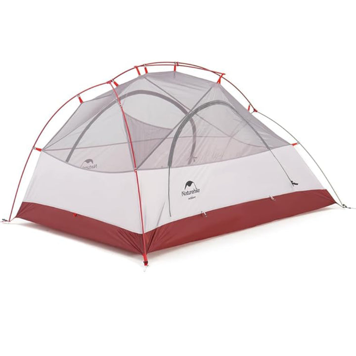 Interior view of the Naturehike Star River UL 2-Person Tent's mesh inner layer, showcasing excellent ventilation and airflow in the gray 20D version. Ideal for comfortable summer backpacking and reducing condensation.