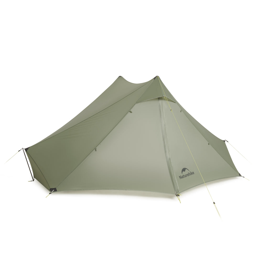 Lightweight Army Green Naturehike Summiture UL 2 Tent on white background, showing spacious interior and compact storage design, ideal for camping gear sale and backpacking use.