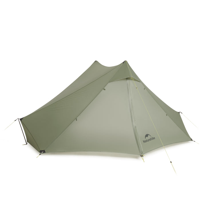 Lightweight Army Green Naturehike Summiture UL 2 Tent on white background, showing spacious interior and compact storage design, ideal for camping gear sale and backpacking use.