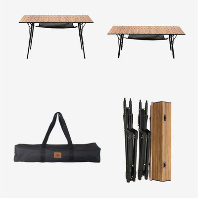 An image of a Naturehike Wood Grain Telescopic Foldable Picnic Table MW03 by Naturehike official store